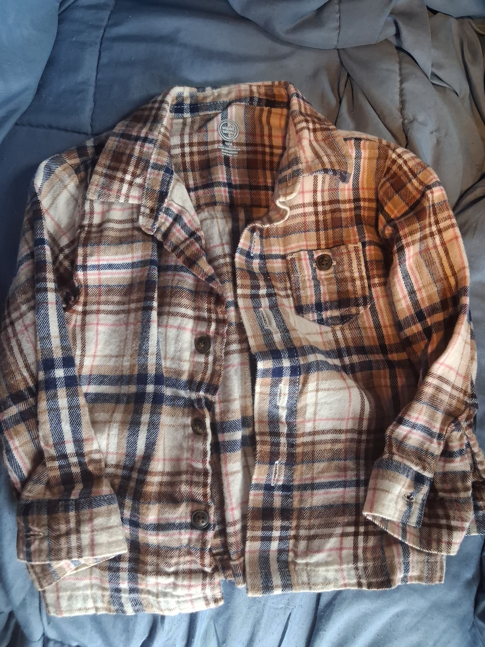 wonder nation Beige, Brown & Black Plaid Shirt Jacket